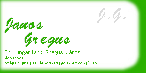 janos gregus business card