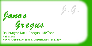 janos gregus business card